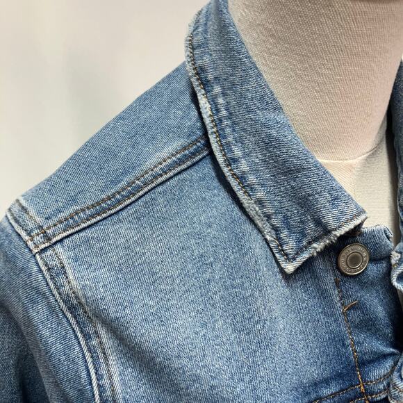 I &‎ M Denim Jean Jacket Womens Small Medium Wash Cropped Raw Hem Distressed - Picture 10 of 15